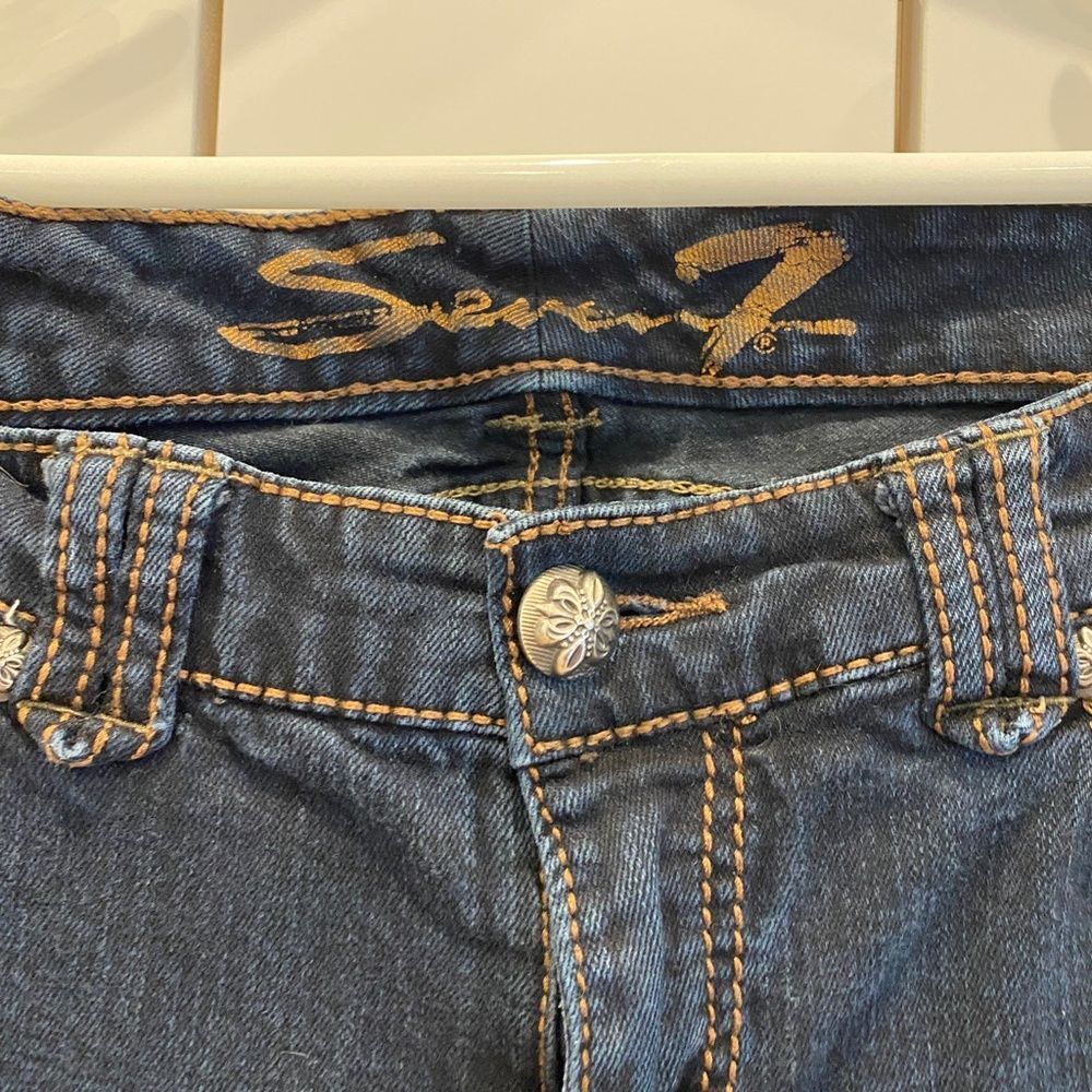 SEVEN 7 Women's Size 12 Denim Dark Blue Wash Bootcut Jeans Southwestern Style - Picture 10 of 12